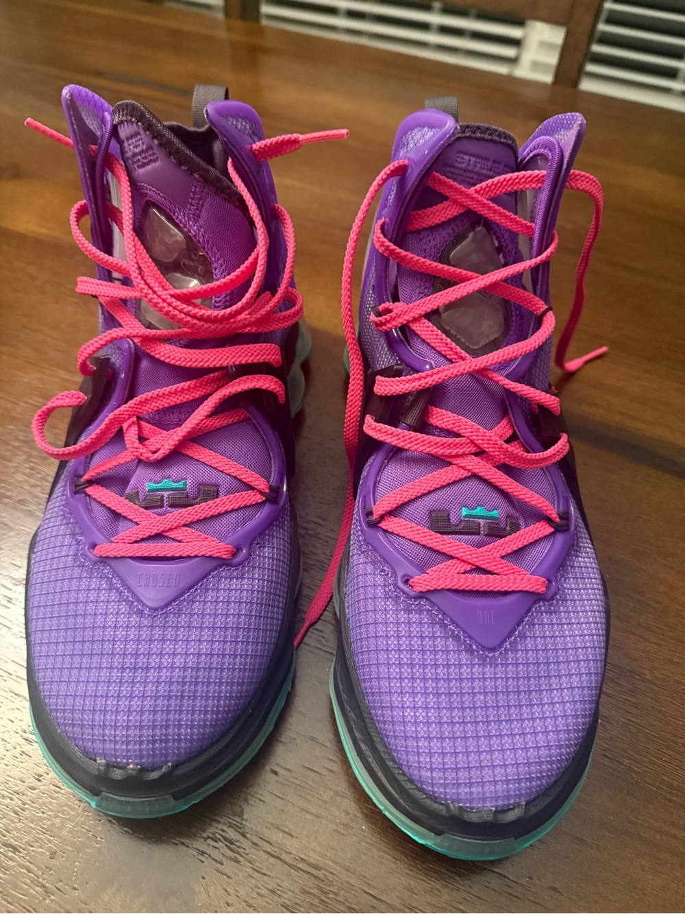 Nike LeBron 19 Wild Berry Purple Pink Teal Basketball Shoes Men’s 8.5